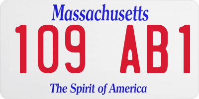 MA license plate 109AB1