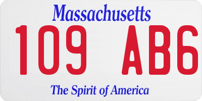 MA license plate 109AB6