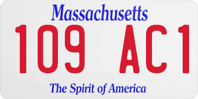 MA license plate 109AC1