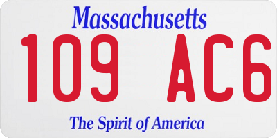 MA license plate 109AC6