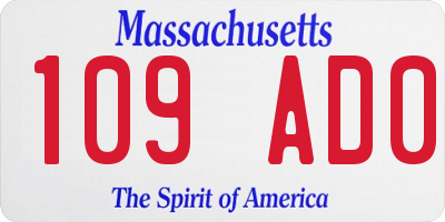 MA license plate 109AD0