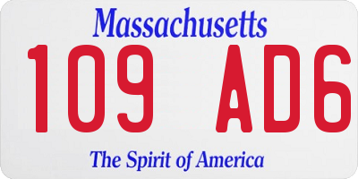 MA license plate 109AD6