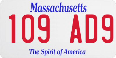 MA license plate 109AD9