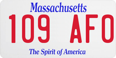 MA license plate 109AF0