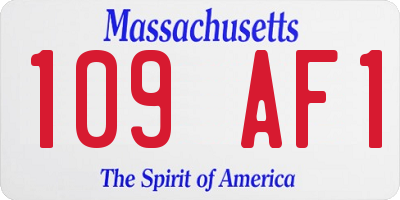 MA license plate 109AF1