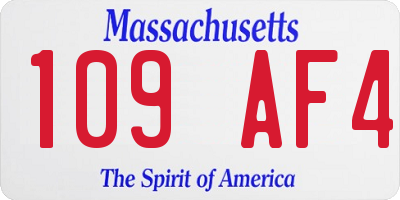MA license plate 109AF4