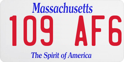MA license plate 109AF6