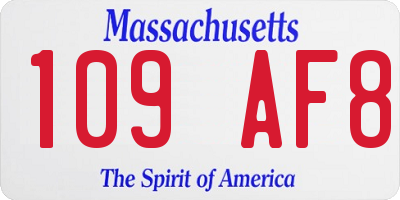 MA license plate 109AF8