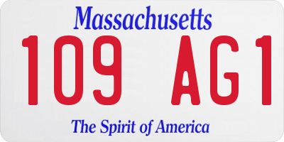 MA license plate 109AG1