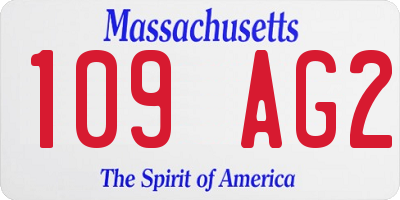 MA license plate 109AG2