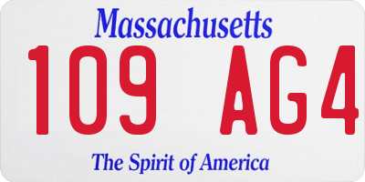 MA license plate 109AG4