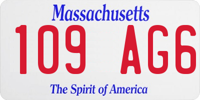 MA license plate 109AG6