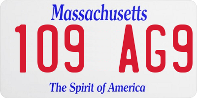 MA license plate 109AG9