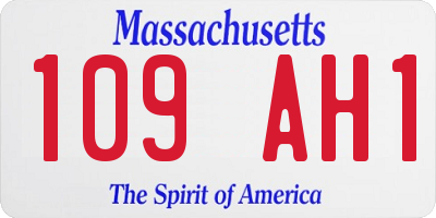 MA license plate 109AH1