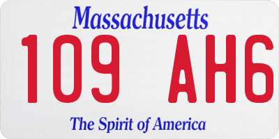MA license plate 109AH6