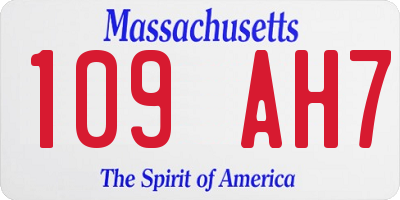 MA license plate 109AH7