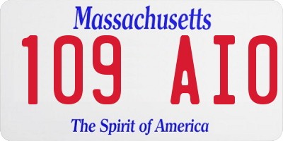 MA license plate 109AI0
