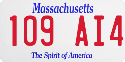 MA license plate 109AI4