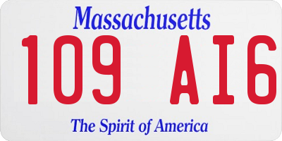 MA license plate 109AI6