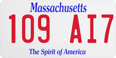 MA license plate 109AI7
