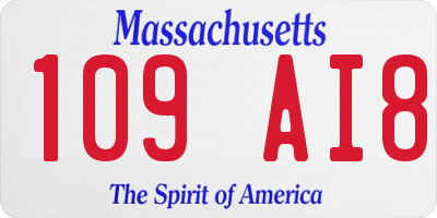 MA license plate 109AI8