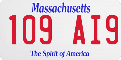 MA license plate 109AI9