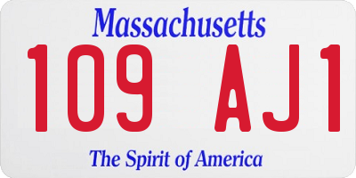 MA license plate 109AJ1