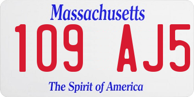 MA license plate 109AJ5