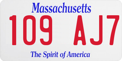 MA license plate 109AJ7