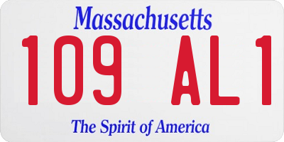 MA license plate 109AL1