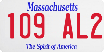 MA license plate 109AL2
