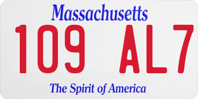MA license plate 109AL7