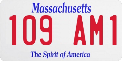 MA license plate 109AM1