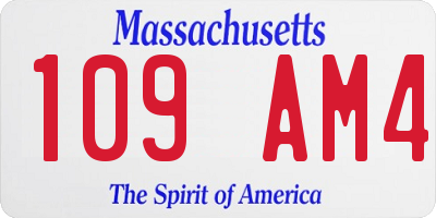 MA license plate 109AM4