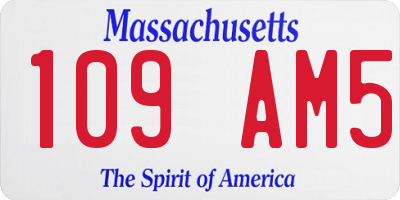 MA license plate 109AM5