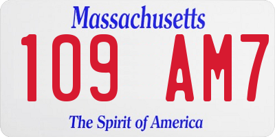 MA license plate 109AM7