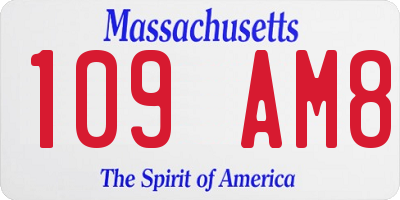 MA license plate 109AM8