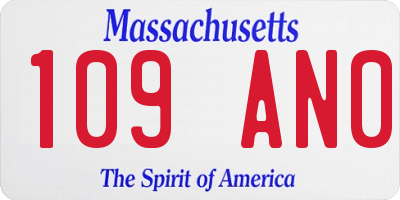 MA license plate 109AN0