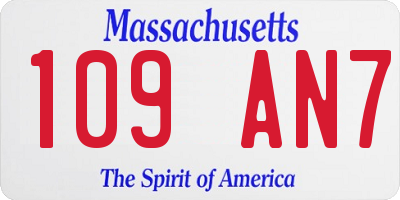 MA license plate 109AN7