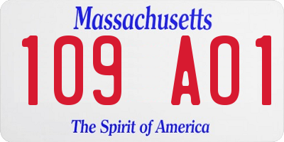 MA license plate 109AO1
