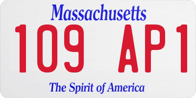 MA license plate 109AP1