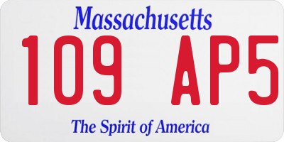 MA license plate 109AP5