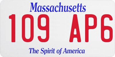 MA license plate 109AP6