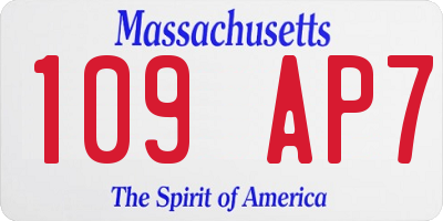 MA license plate 109AP7