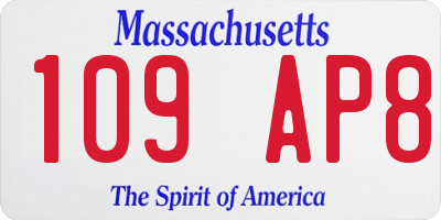 MA license plate 109AP8