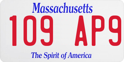 MA license plate 109AP9