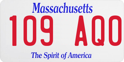 MA license plate 109AQ0