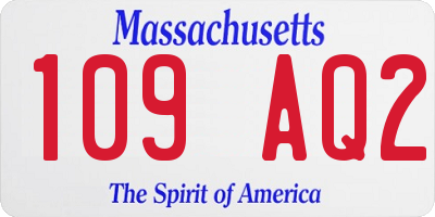 MA license plate 109AQ2