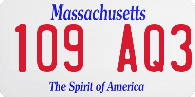 MA license plate 109AQ3