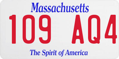 MA license plate 109AQ4
